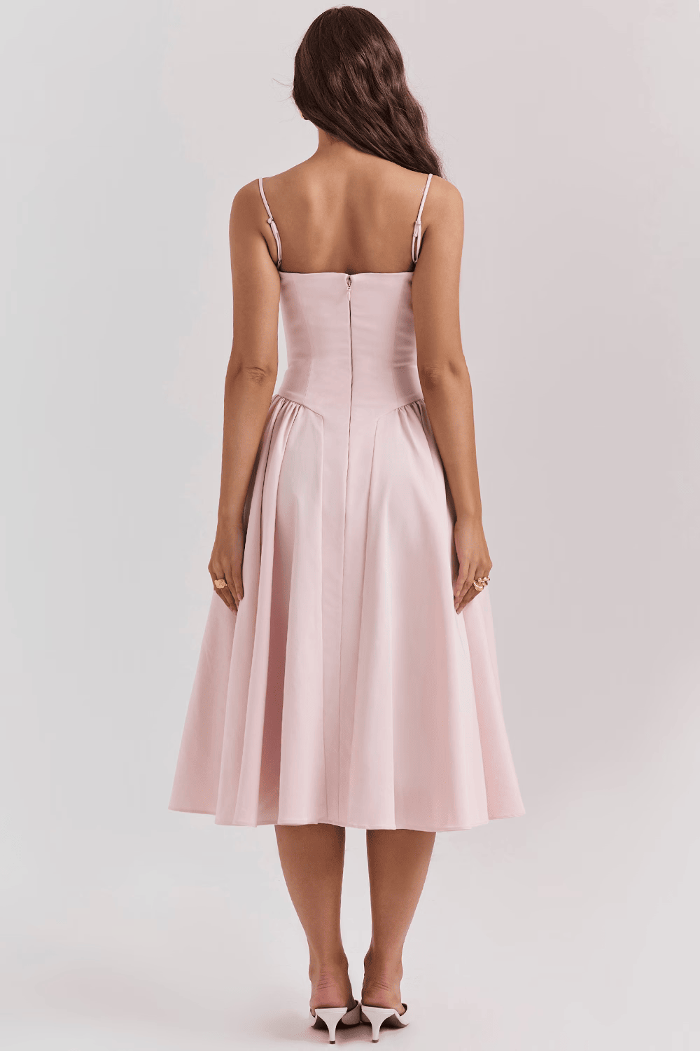 Women's Midi Dress – Strappy Neckline & Slim Fit